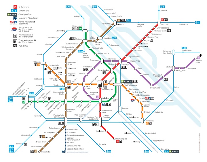 The scheme of city transport of Vienna